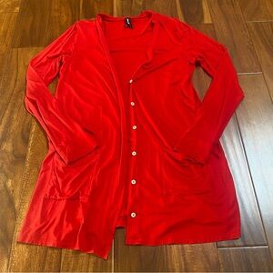Agnes & Dora Women's Red Knit Long Sleeve Cardigan With Buttons Size Medium